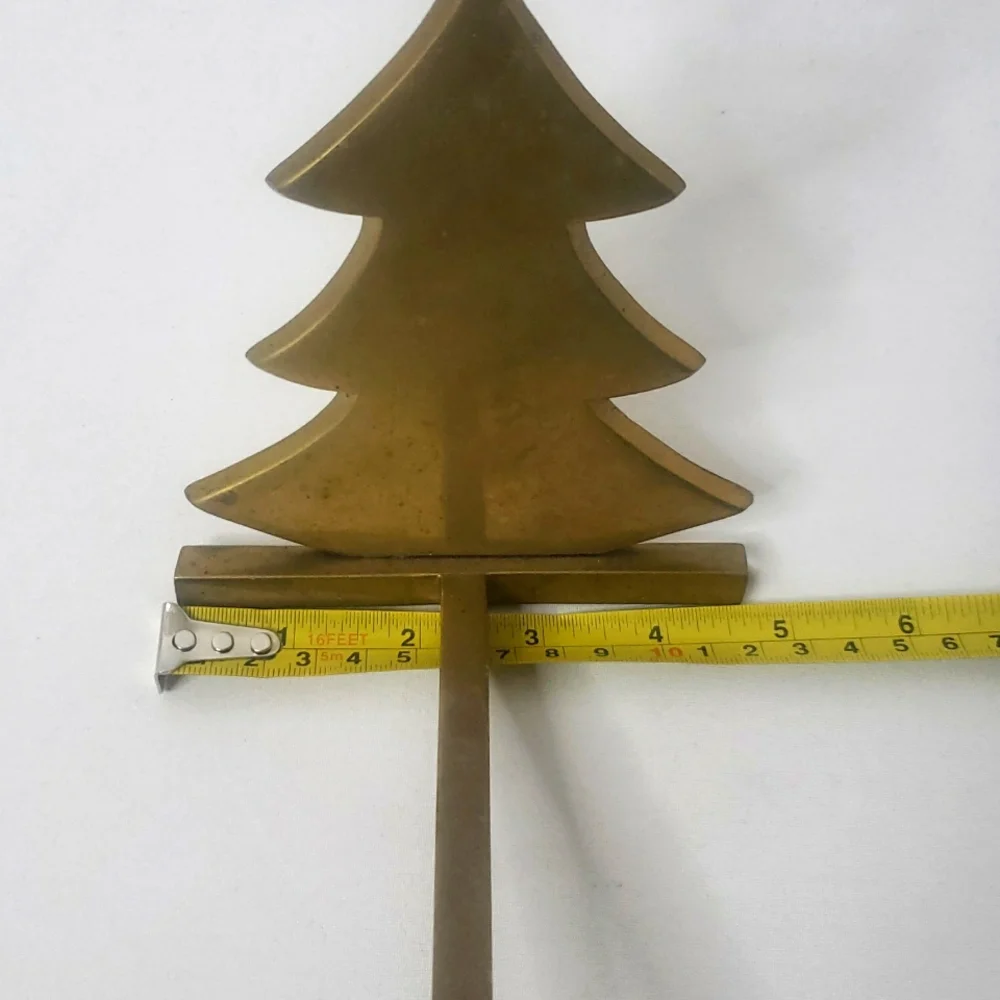 Vintage Cost Plus Brass Christmas Tree Stocking Holder For Mantel